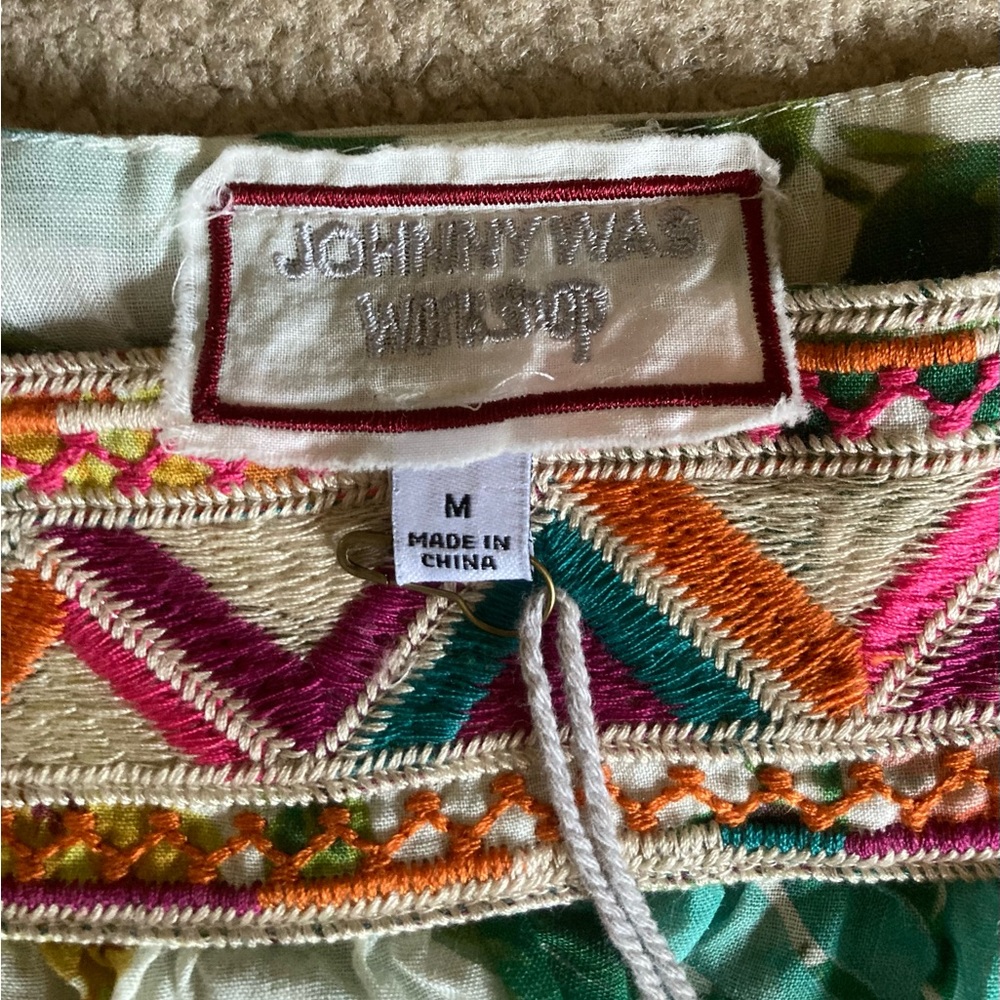 Johnny Was embroidered square neck peasant top boho NWT - Picture 4 of 14